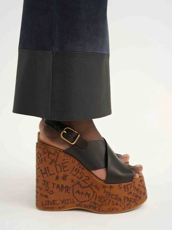 Chloé Maxime Wedge Sandals - Image 2