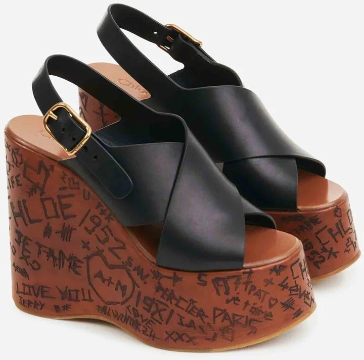 Chloé Maxime Wedge Sandals - Image 3