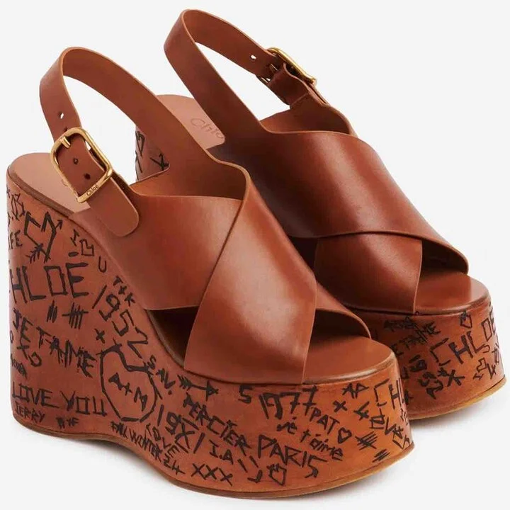 Chloé Maxime Wedge Sandals - Image 2