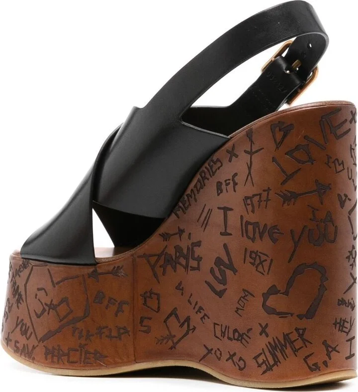 Chloè Maxime Wedge Sandals - Image 2