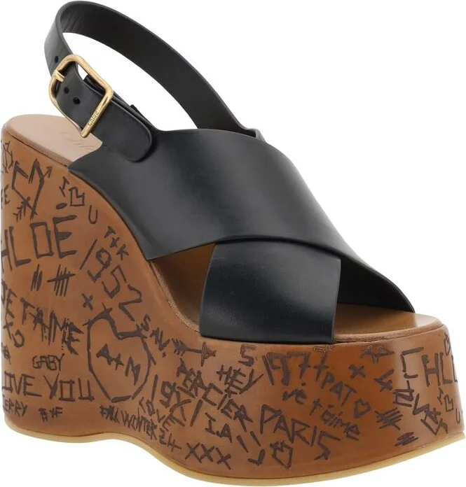 Chloé Maxime Wedge Sandals Shoes - Image 2
