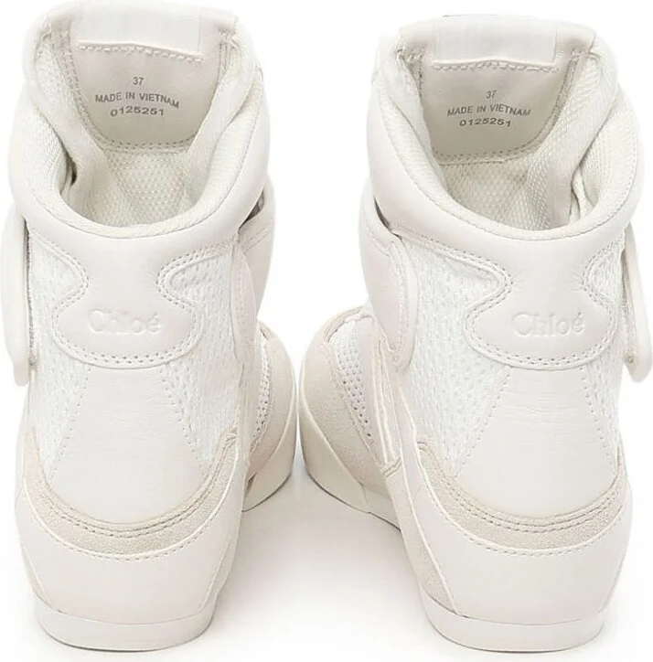 Chloé Mesh And Suede Kick High-Top Sneakers Shoes - Image 3