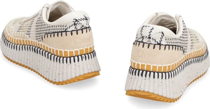 Chloé Nama Fabric Low-Top Sneakers - Image 4