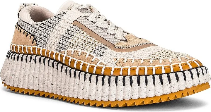 Chloe Nama Low Top Sneakers in Beige - Image 2