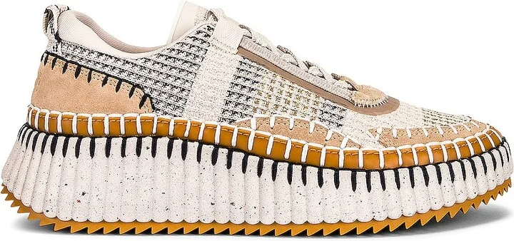 Chloe Nama Low Top Sneakers in Beige