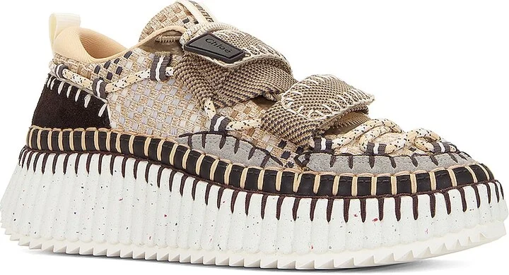 Chloe Nama Mesh Sneaker in Beige - Image 2