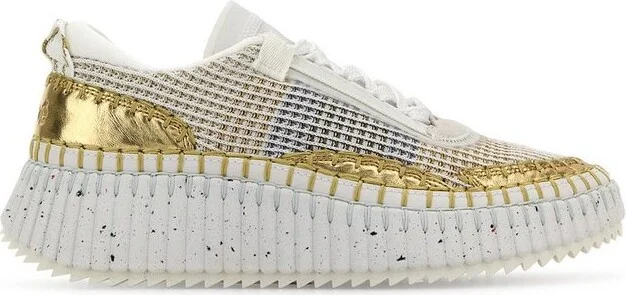 Chloé Nama Metallic Detailed Lace-Up Sneakers