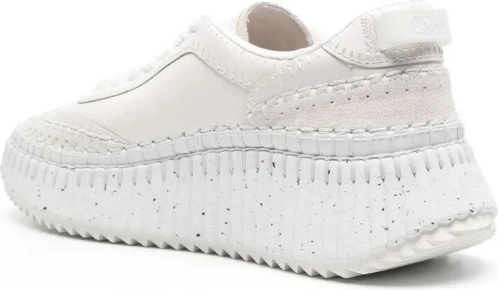 Chloé Nama Monochrome Leather Sneakers Shoes - Image 3