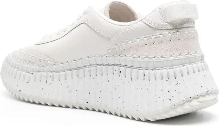 Chloé Nama Monochrome Leather Sneakers Shoes - Image 3