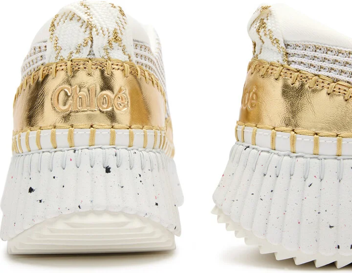 Chloe Nama Panelled Knitted Sneakers - Image 4