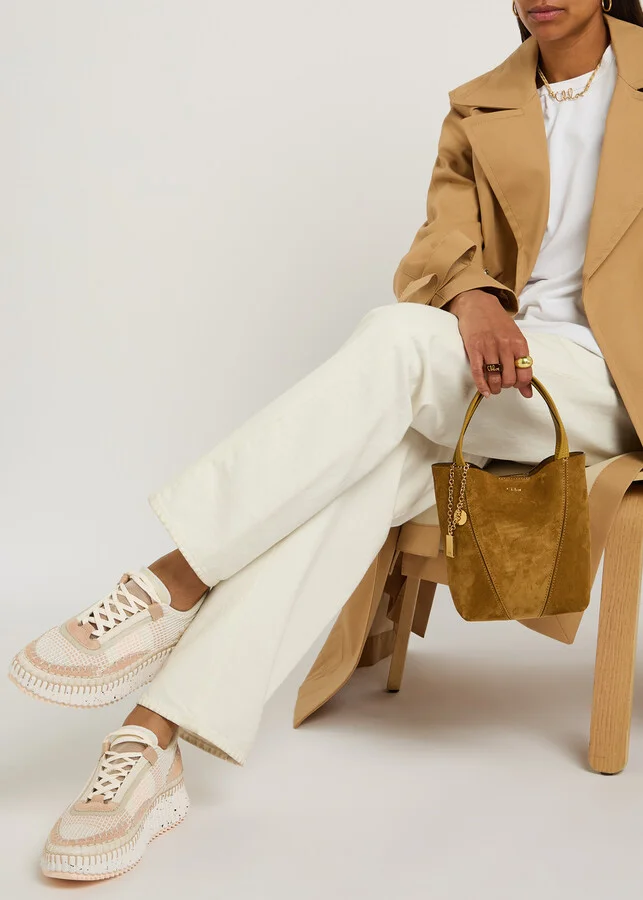 Chloe Nama Panelled Knitted Sneakers - Image 5
