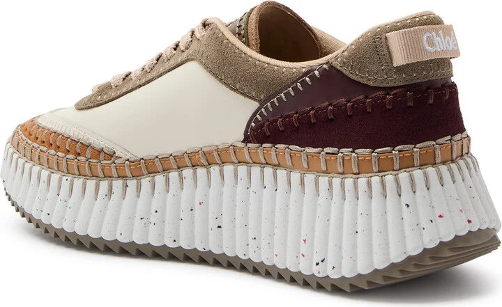 Chloe Nama Panelled Leather Sneakers - Image 2
