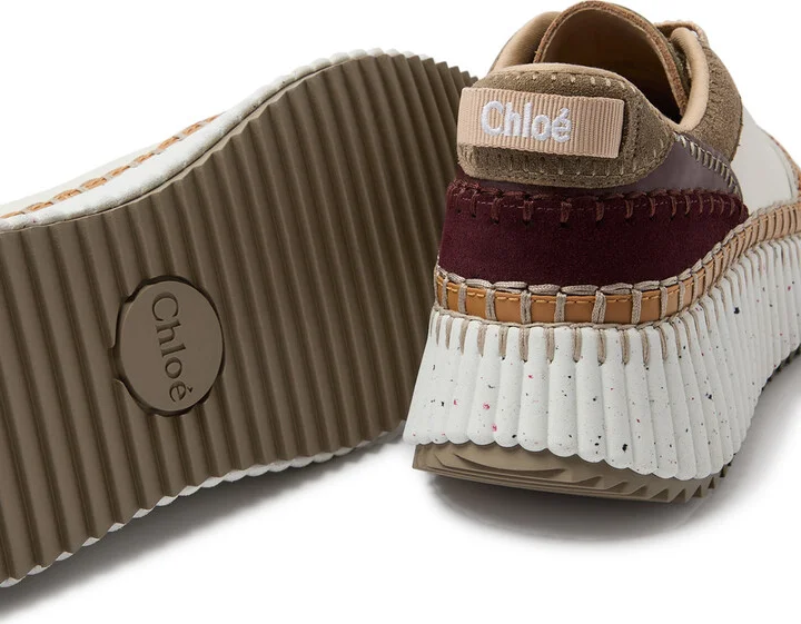 Chloe Nama Panelled Leather Sneakers - Image 4