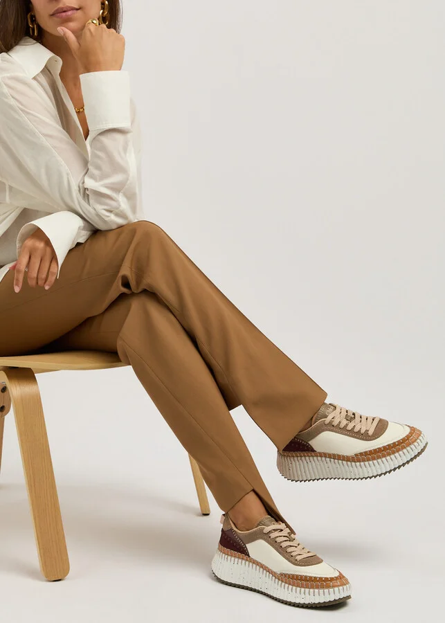 Chloe Nama Panelled Leather Sneakers - Image 5