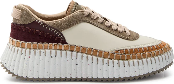 Chloe Nama Panelled Leather Sneakers