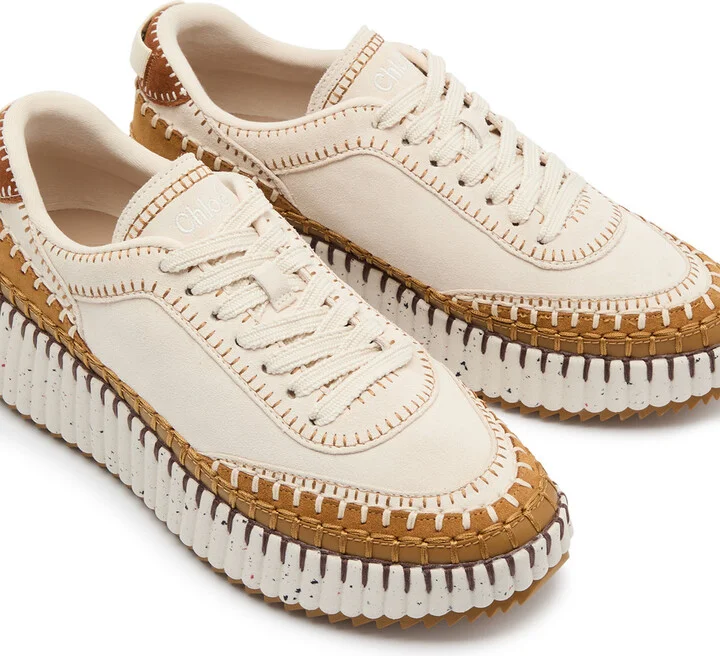 Chloe Nama Panelled Suede Sneakers - Image 3