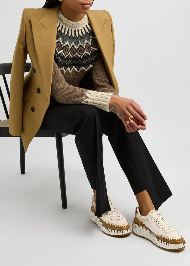 Chloe Nama Panelled Suede Sneakers - Image 5