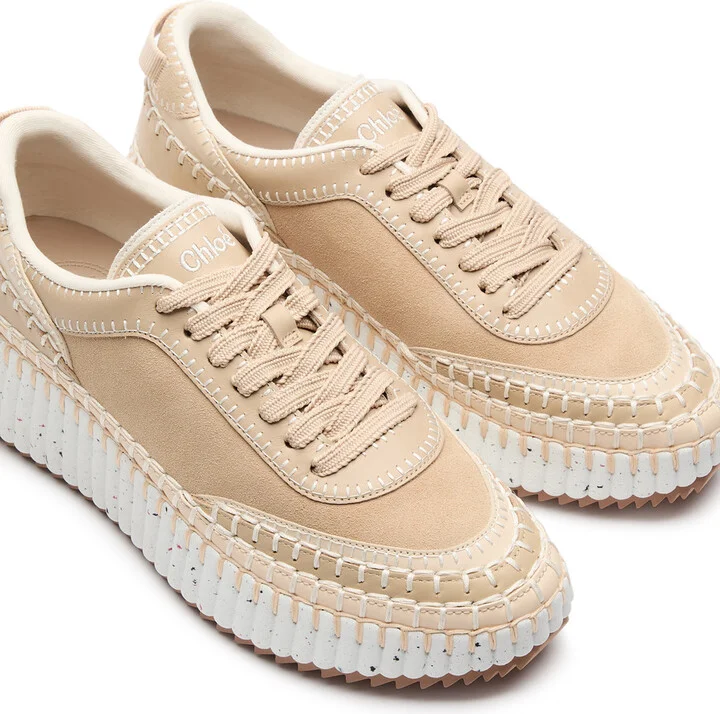 Chloe Nama Panelled Suede Sneakers - Image 8