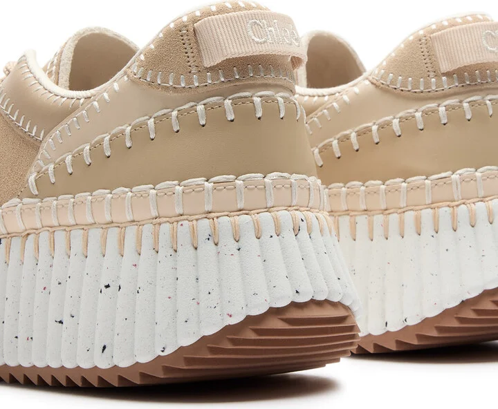 Chloe Nama Panelled Suede Sneakers - Image 9