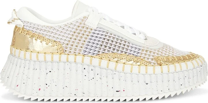 Chloe Nama Sneaker in Metallic Gold