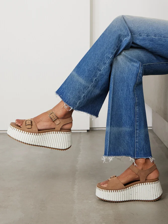 Chloé - Nama Suede Platform Sandals - Brown - Image 2