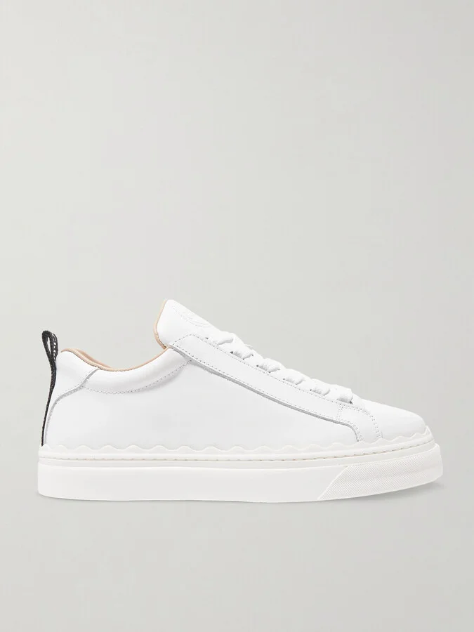 Chloé - + Net Sustain Lauren Scalloped Leather Sneakers - White