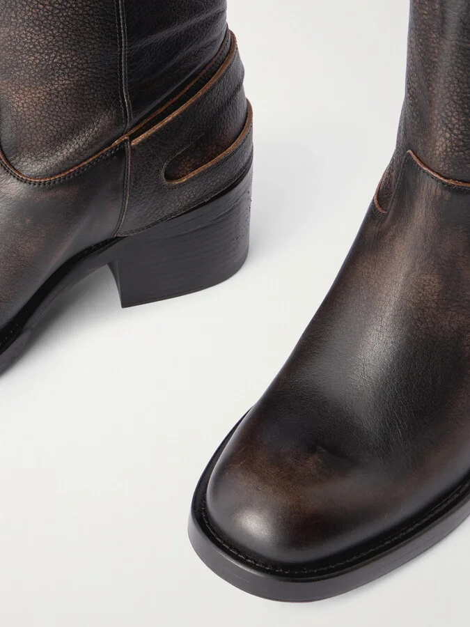 Chloé - New Bikers Buckled Textured-leather Boots - Black - Image 4