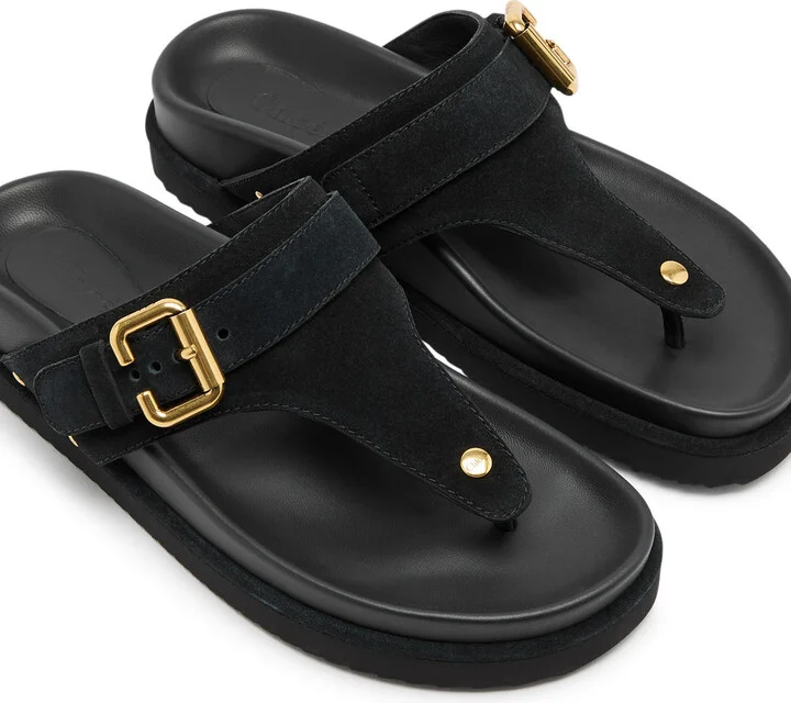 Chloe Nil Suede Thong Sandals - Image 3