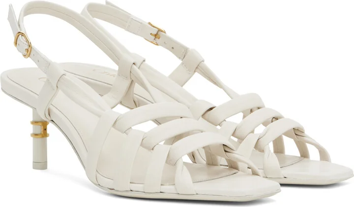 Chloé Off-White Marcie Heeled Sandals - Image 4