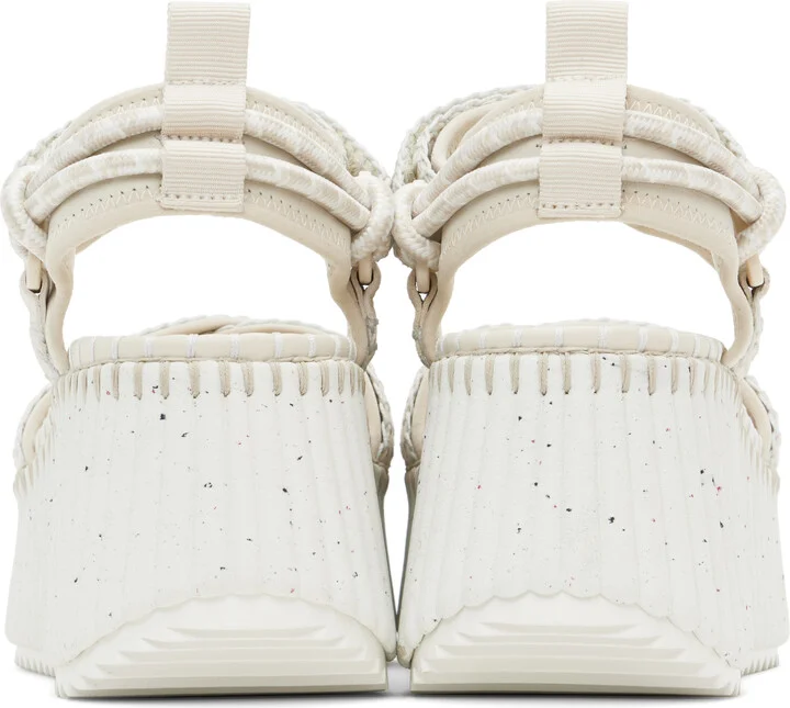 Chloé Off-White Nama Wedge Sandals - Image 2