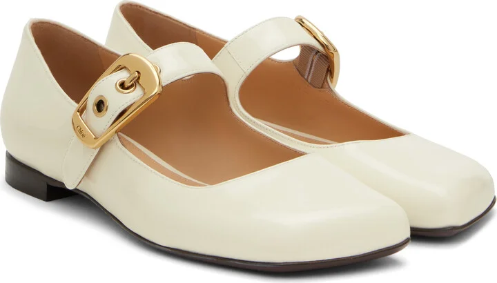 Chloé Off-White Polly Ballerina Flats - Image 4