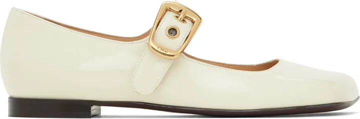 Chloé Off-White Polly Ballerina Flats