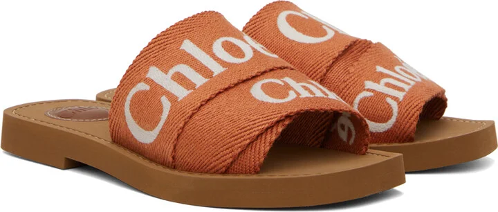 Chloé Orange Woody Sandals - Image 4