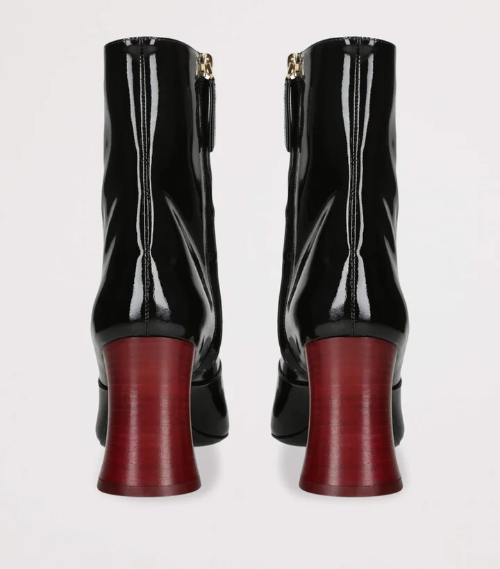 Chloé Patent Leather Janis Heeled Boots 85 - Image 2