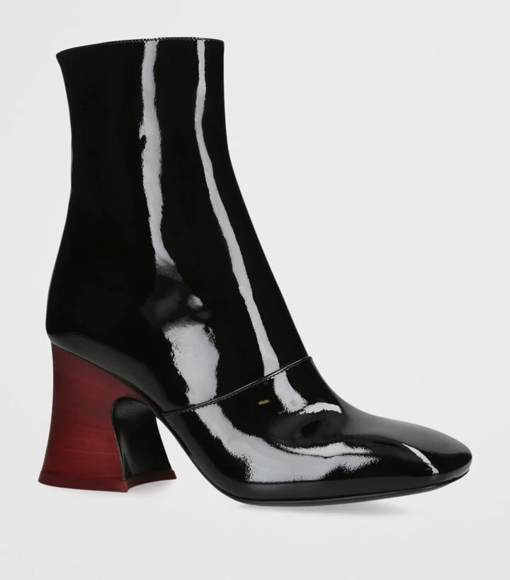 Chloé Patent Leather Janis Heeled Boots 85 - Image 3