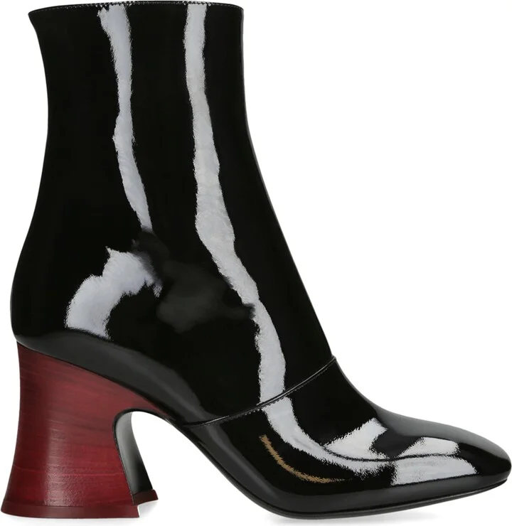 Chloé Patent Leather Janis Heeled Boots 85