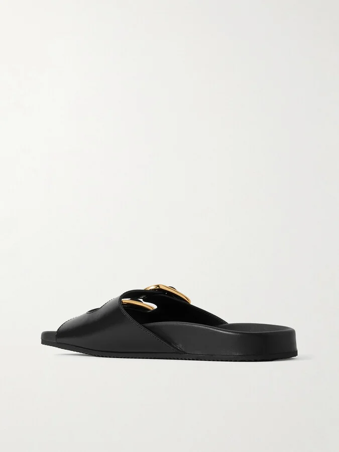 Chloé - Polly Leather Slides - Black - Image 3