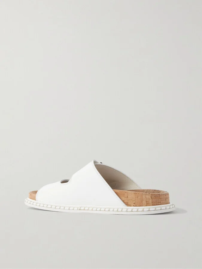 Chloé - Rebecca Buckled Leather Slides - White - Image 3