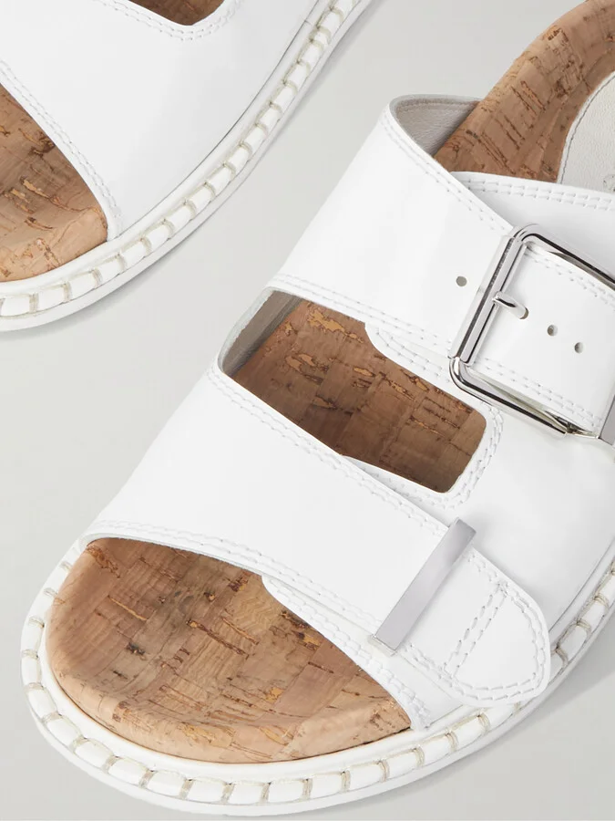Chloé - Rebecca Buckled Leather Slides - White - Image 4