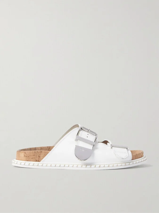 Chloé - Rebecca Buckled Leather Slides - White