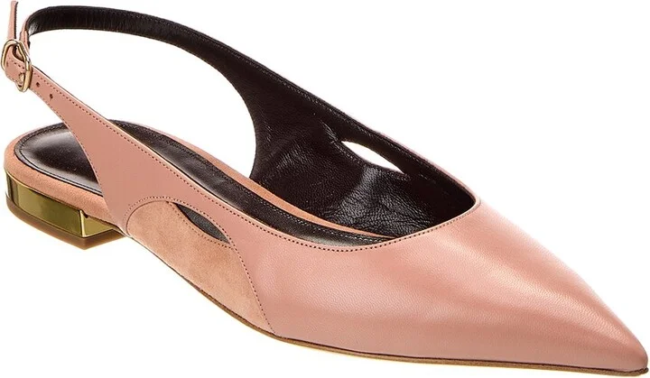 Chloé Saada Leather & Suede Slingback Flat