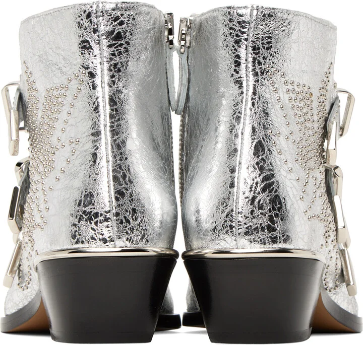 Chloé Silver Susanna Ankle Boots - Image 2