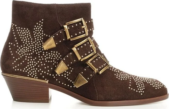 Chloé Susan Stud Detailed Buckled Boots