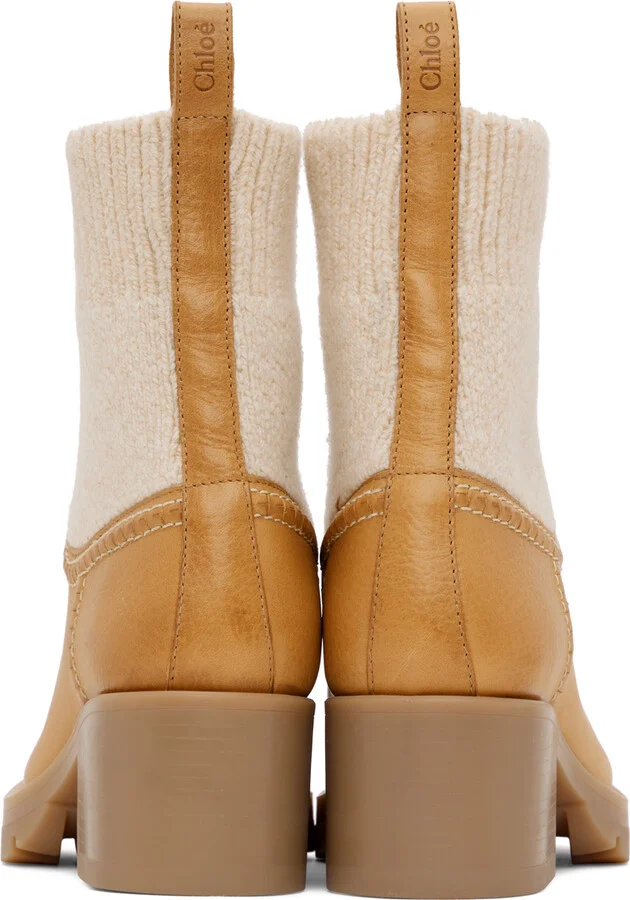Chloé Tan & Beige Neva Sock Boots - Image 2