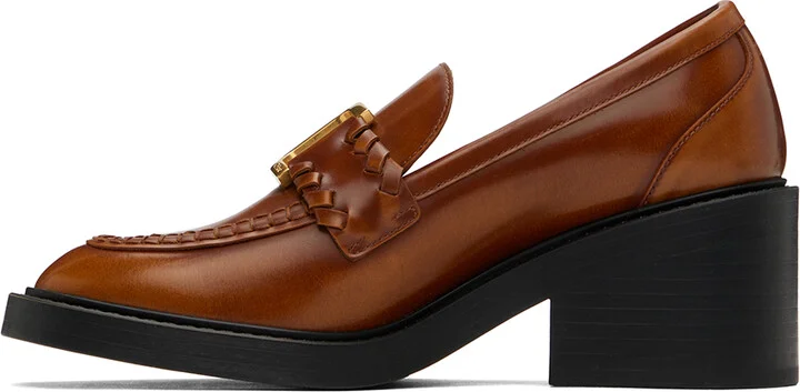 Chloé Tan Marcie Heeled Loafers - Image 3