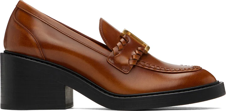Chloé Tan Marcie Heeled Loafers