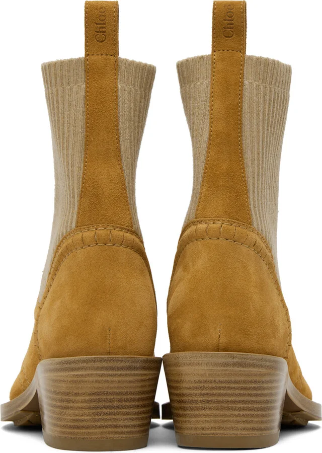 Chloé Tan Nellie Ankle Boots - Image 2
