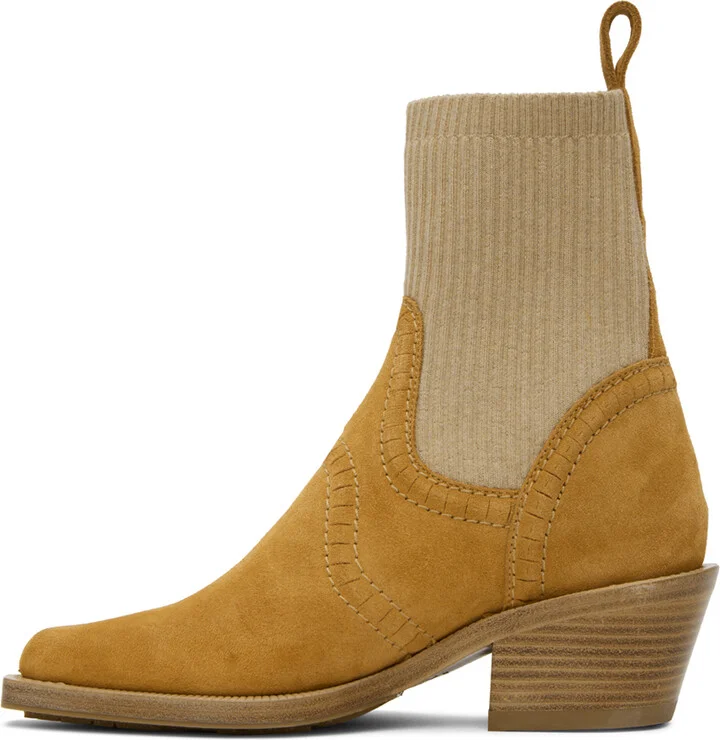Chloé Tan Nellie Ankle Boots - Image 3