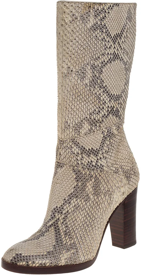 Chloé Two Tone Python Knee High Adelie Boots Size 35