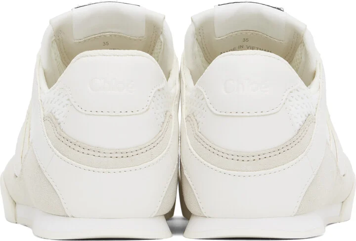Chloé White & Beige 'Chloé Kick' Sneakers - Image 2